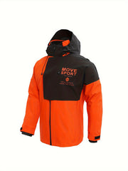 Men's 3 In 1 Block Casual Outdoor Zip Hooded Windbreaker Jacket