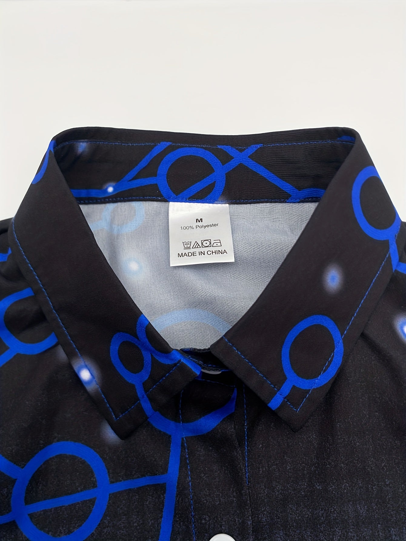 Geometric Print Men's Button Up Long Sleeve Shirt