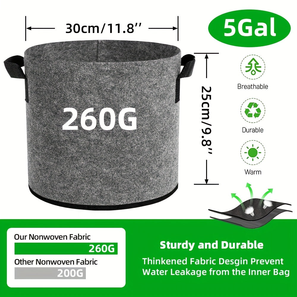 5pcs Durable Growing Bags for Planting Potatoes Tomato Carrot Onion Vegetables