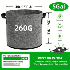 5pcs Durable Growing Bags for Planting Potatoes Tomato Carrot Onion Vegetables