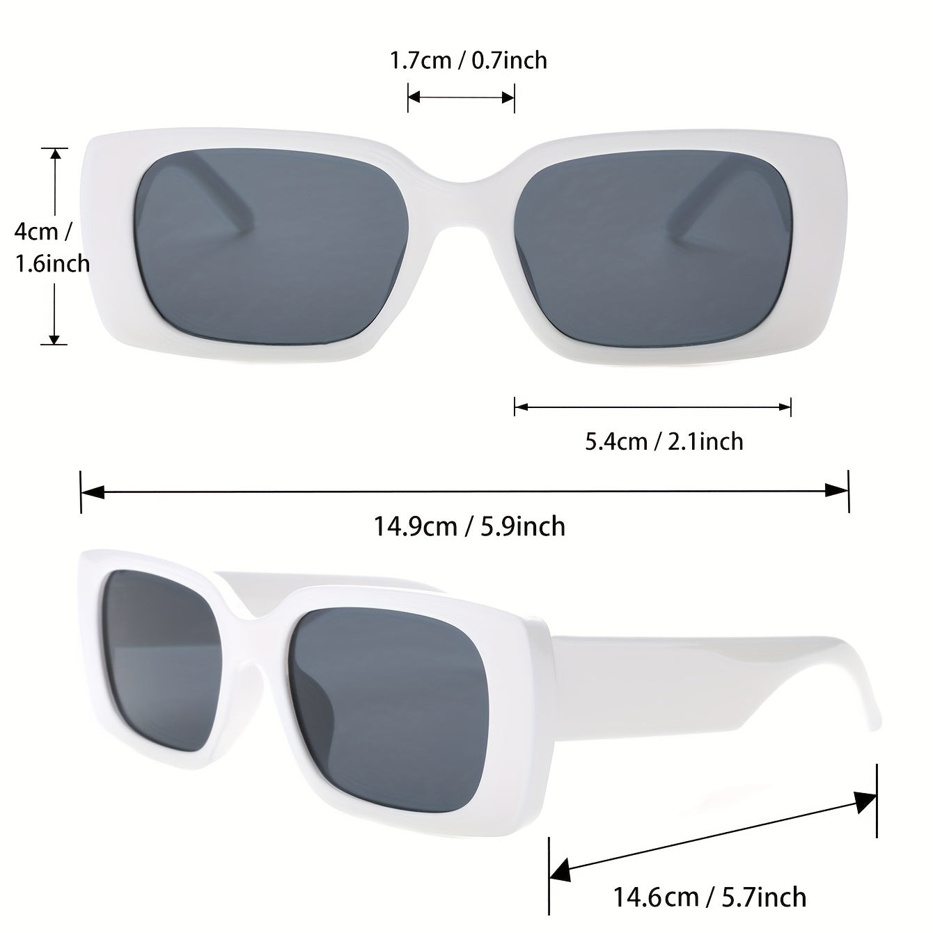 2pcs Men's Square Frame Sunglasses UV Protection