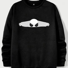 ALIEN Print Men's Graphic Sweatshirt Loose Pullover Autumn Winter