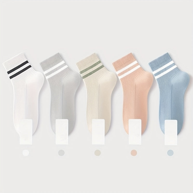 9 Pairs Striped Short Socks Soft & Lightweight Women's Stockings