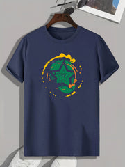 Star Pattern Print Men's T-shirt for Fitness Activities