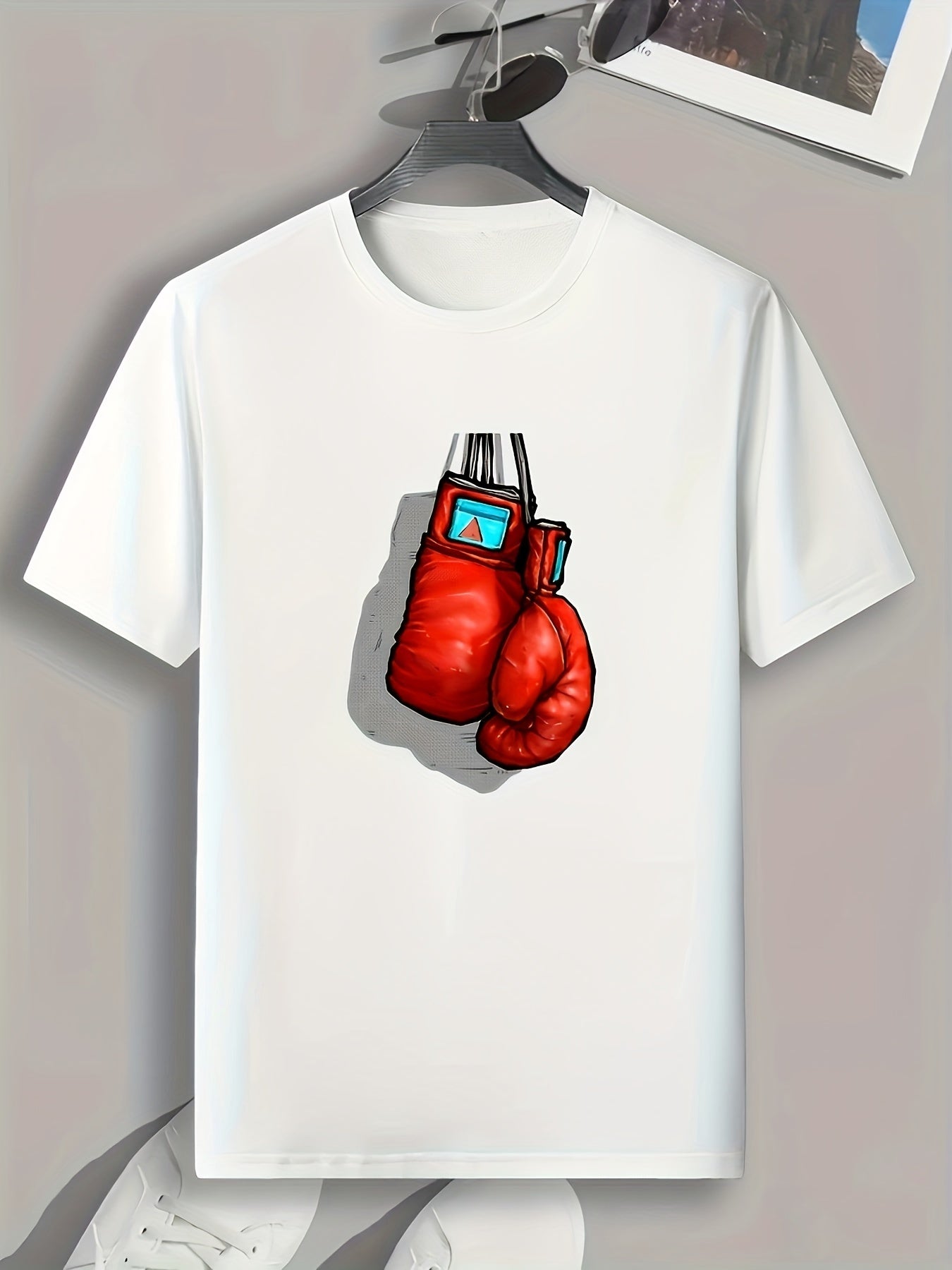 Boxing Gloves Print Men's Graphic T shirt Casual Comfy Tees For Summer