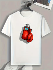 Boxing Gloves Print Men's Graphic T shirt Casual Comfy Tees For Summer