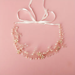 Flower Charm Hairband Rhinestone & Crystal Headband Bridal Wedding Accessory
