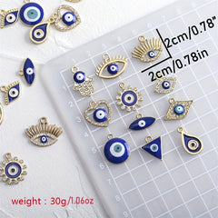 24pcs Evil Eye Alloy Pendant for DIY Necklace Bracelet Earrings