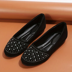 Women's Rhinestone Flat Shoes Soft Sole Slip On Shoes Comfy Walking