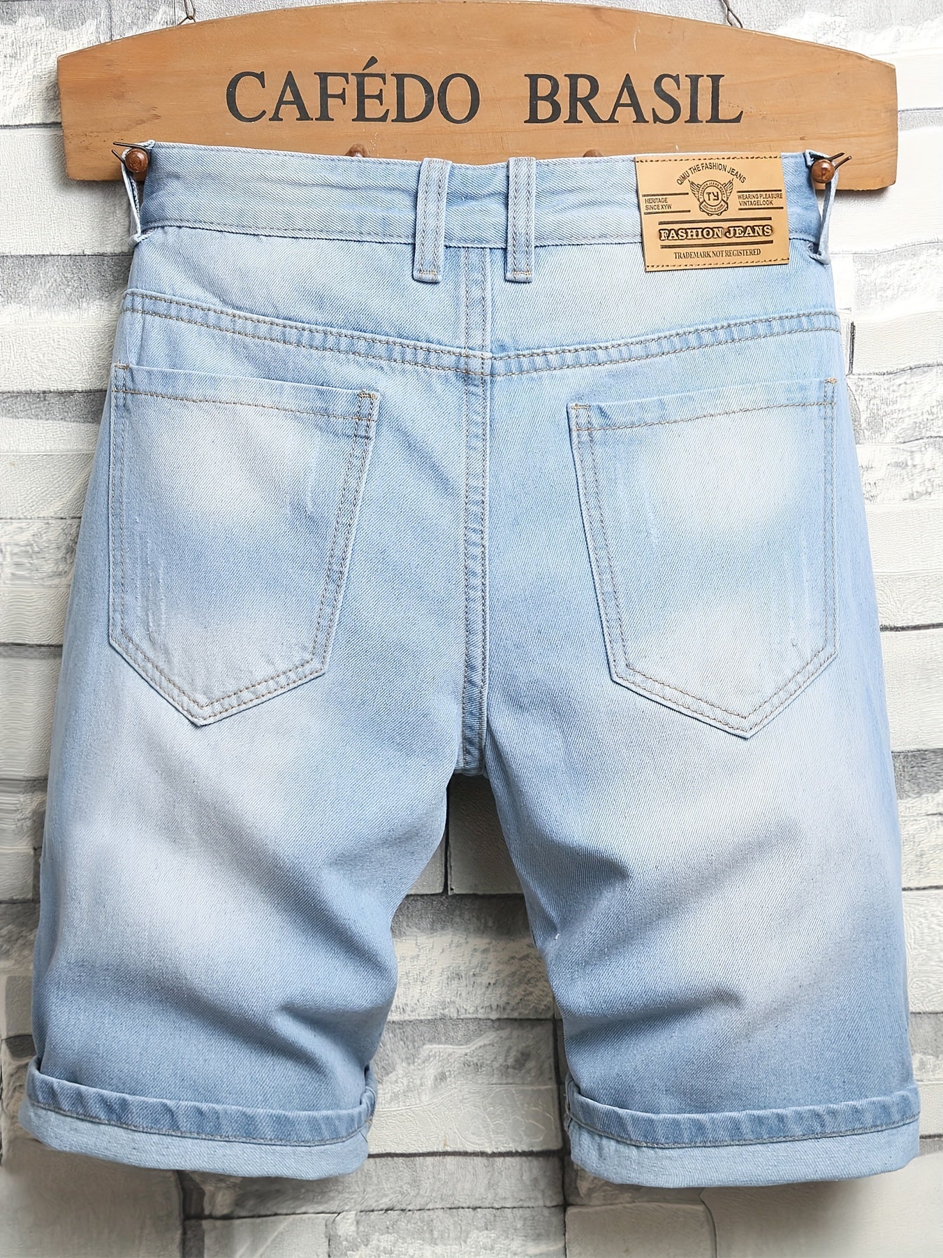 Men's Vintage Ripped Denim Jeans Light Shorts