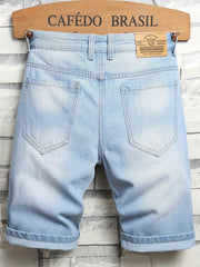 Men's Vintage Ripped Denim Jeans Light Shorts