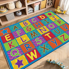 Colorful Alphabet Game Large Carpet Area Carpet Soft Machine Washable