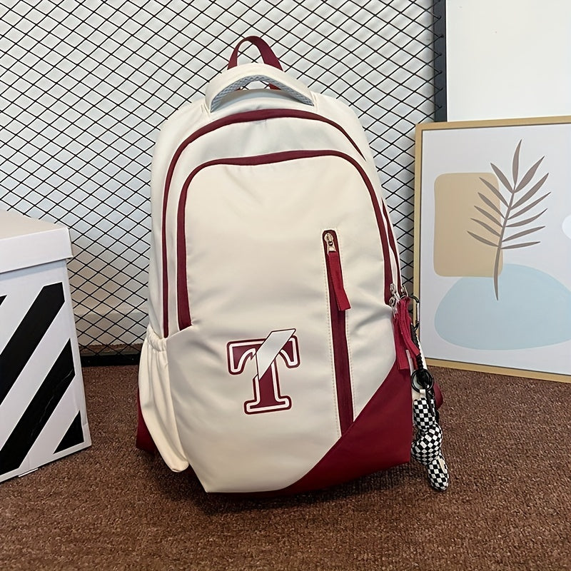 Casual Student Bag Large Capacity Backpack With Pendant