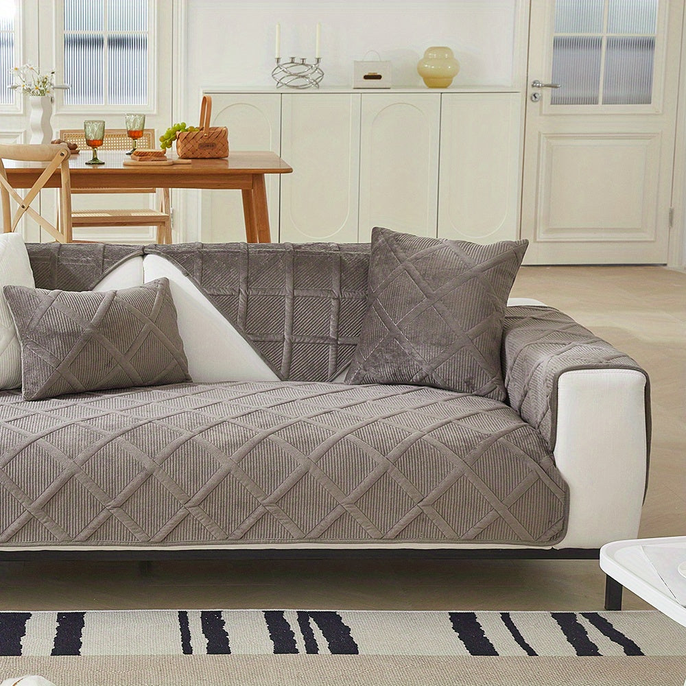 Quilted Sofa Slipcover Furniture Protector for Home Decor