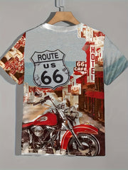 Men's Vintage Motorbike Graphic T Shirt Active Stretch & Comfort