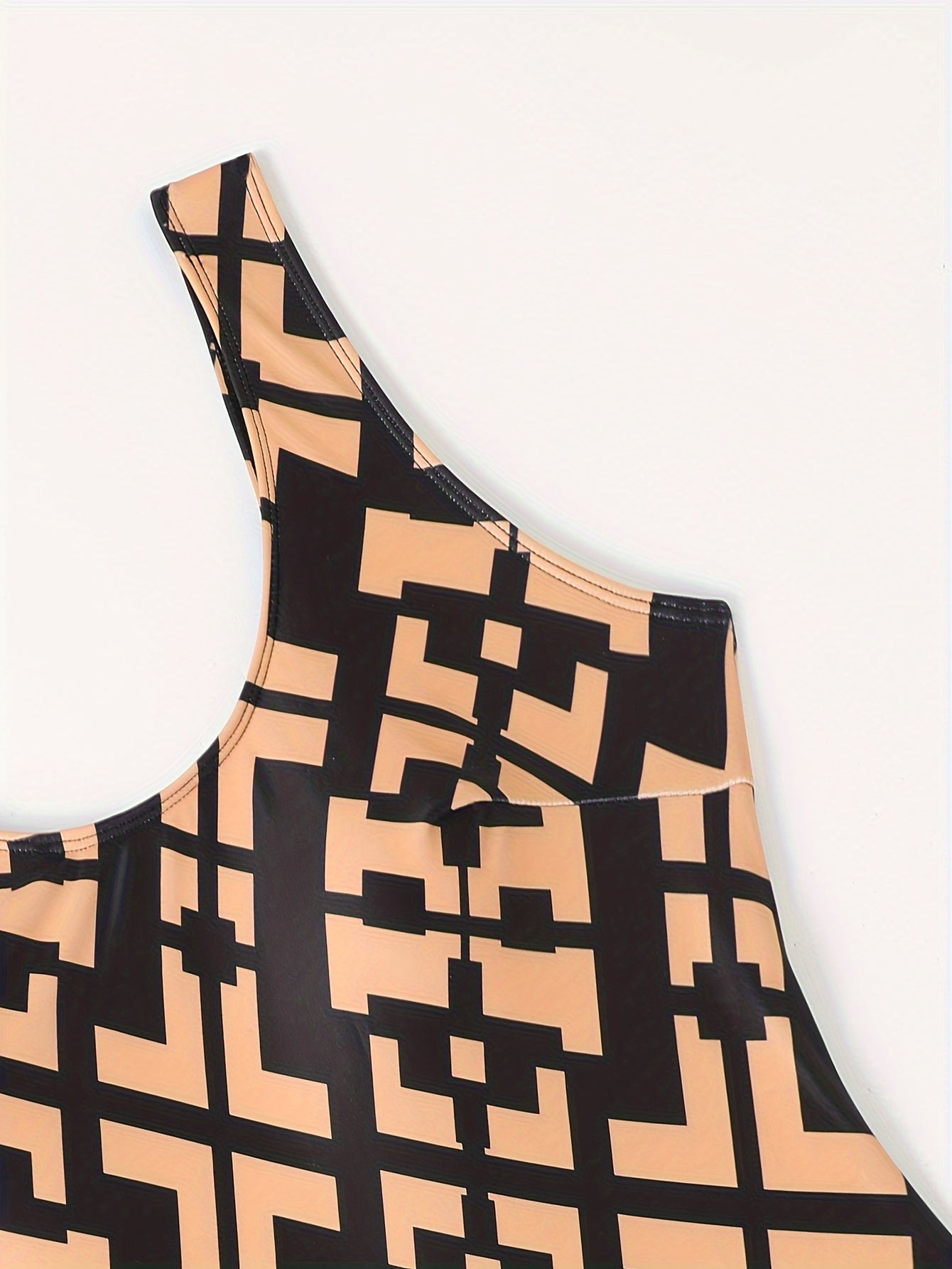 Geo Print Tummy Control One Piece Swimsuit