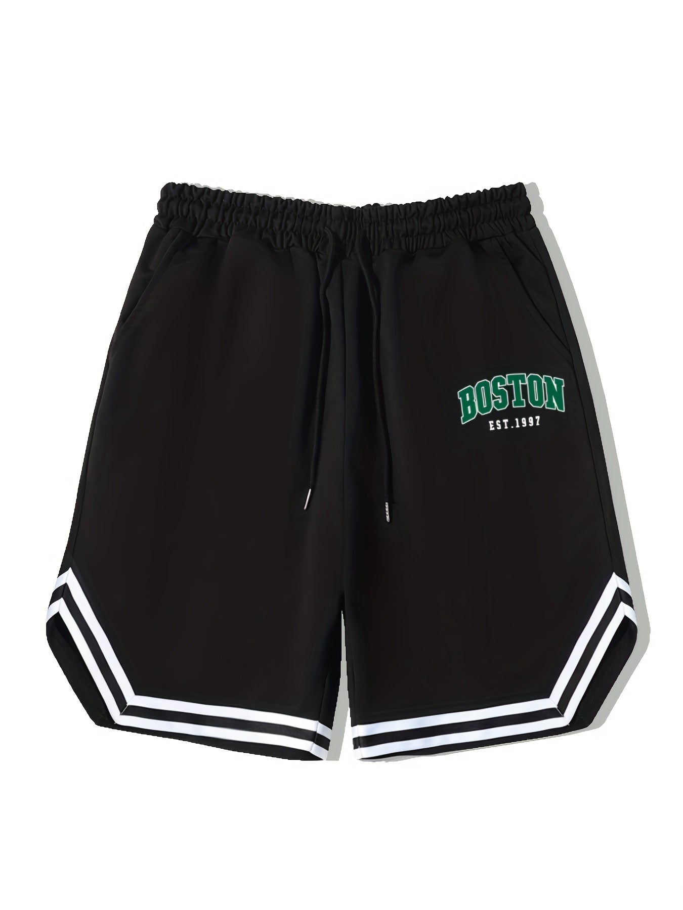Men's Boston Graphic Drawstring Streetwear Shorts