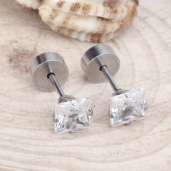 Girl's Zircon Princess Stud Earrings - Princess Style Jewelry