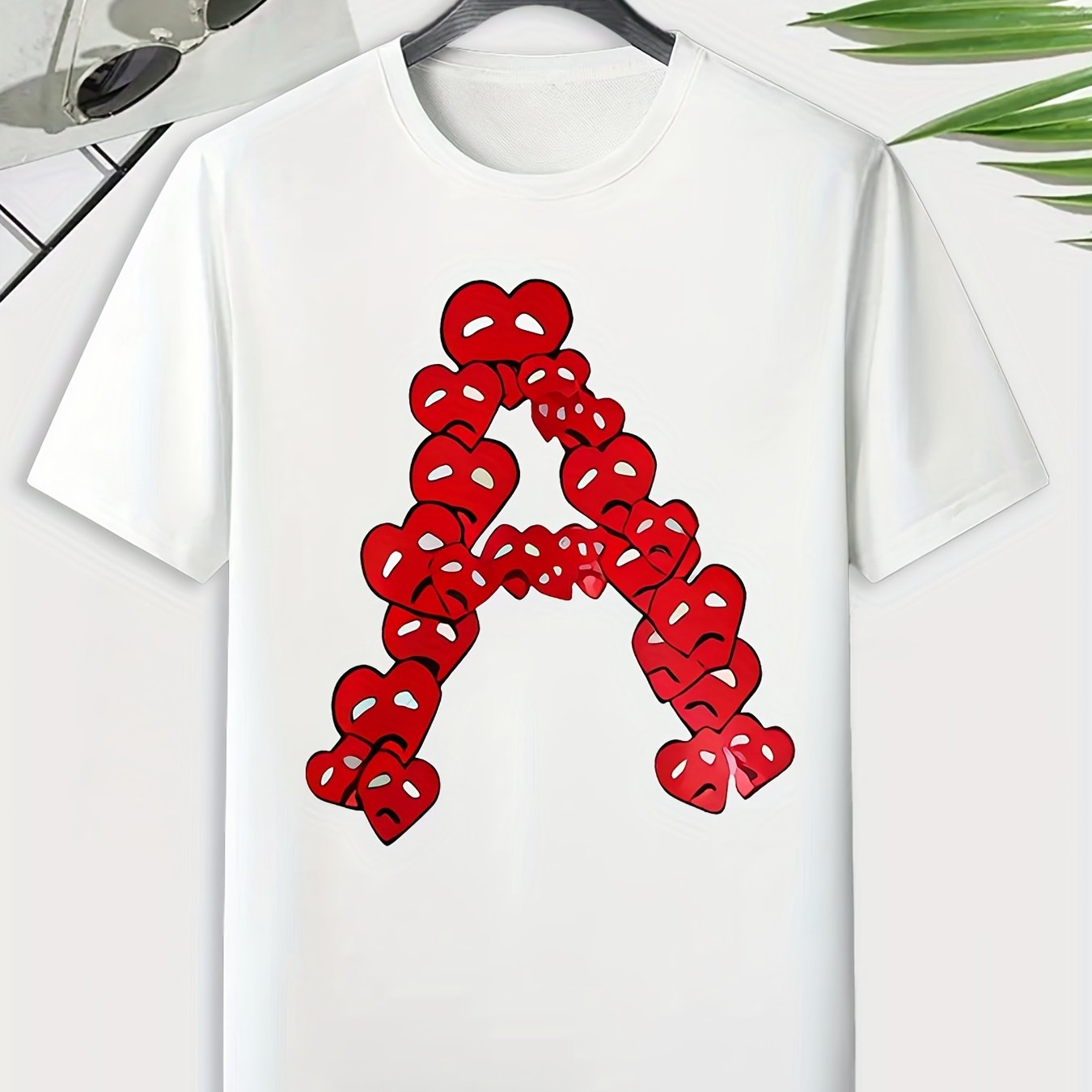 Men's Heart & A Pattern T shirt Active Tee