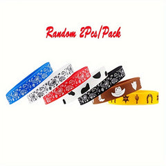 2Pcs Cowboy Ink Printing Silica Gel Bracelet for Sports Team