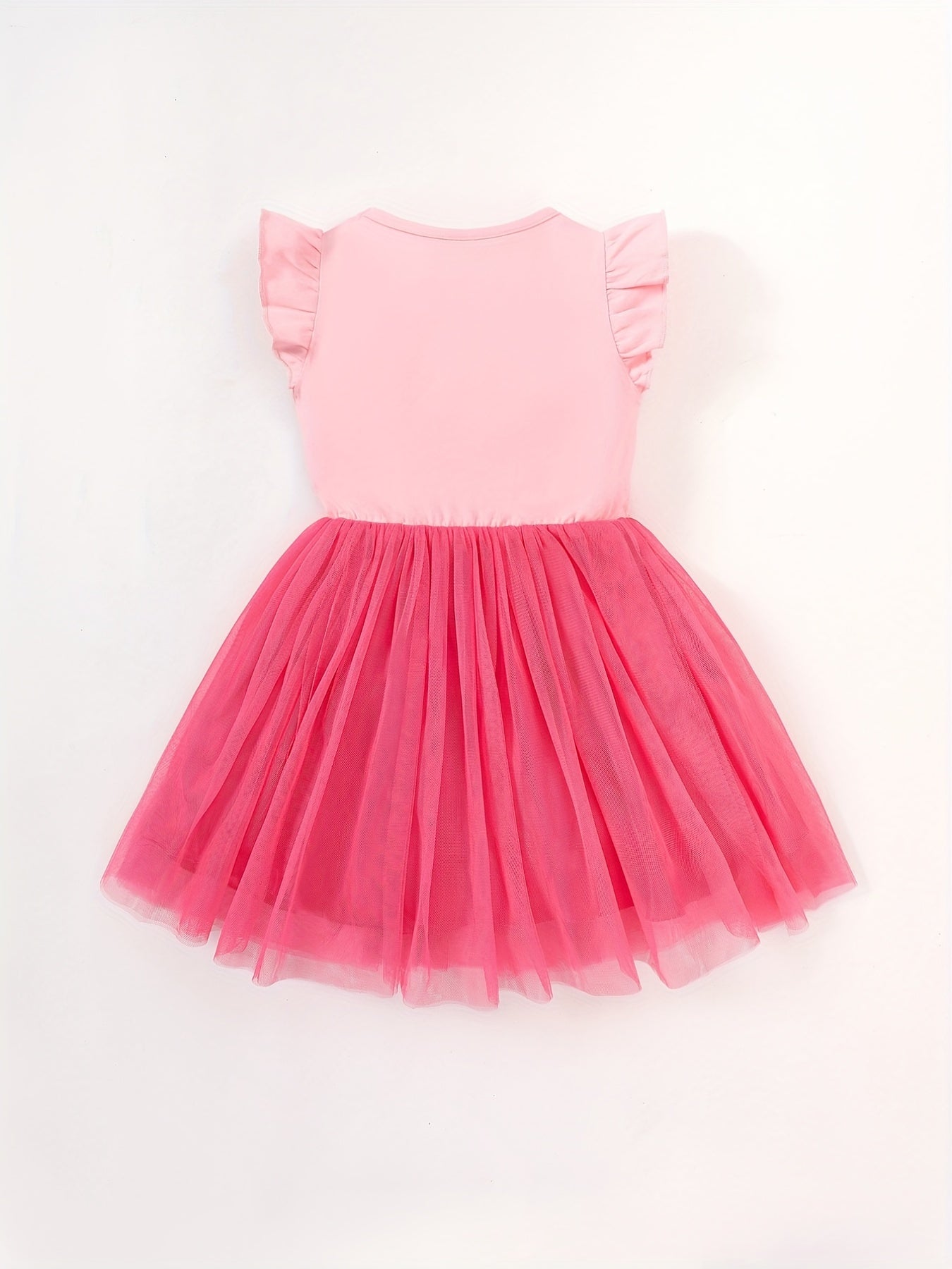 Toddler Girls Cartoon Unicorn Mesh Princess Dress For Party Beach Vacation