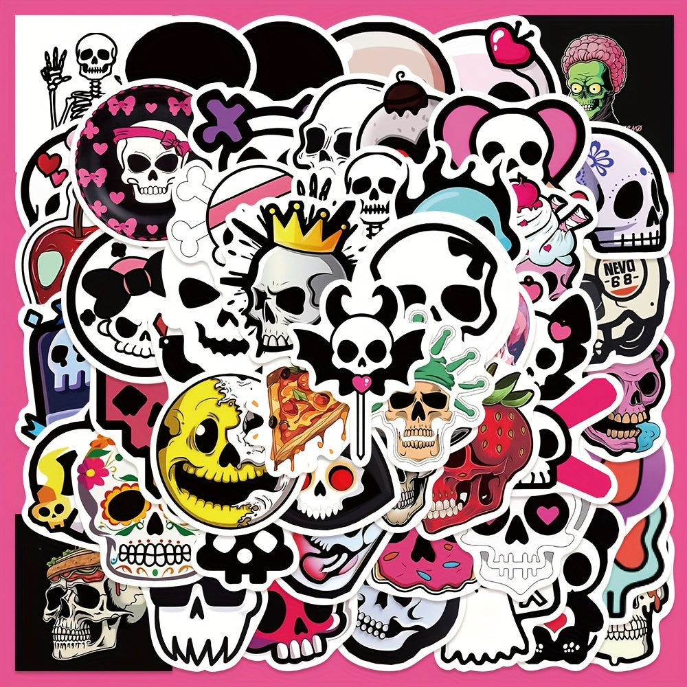 50pcs Horror Skull Graffiti Stickers Waterproof