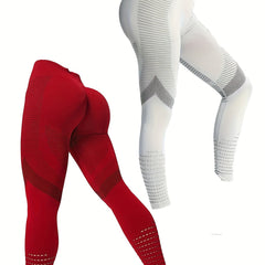 Sporty Yoga Pants High Stretch Slim Fit Hollow Out Leggings