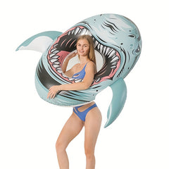 Realistic Shark Swimming Ring for Adults - PVC Lifebuoy for Pool Party