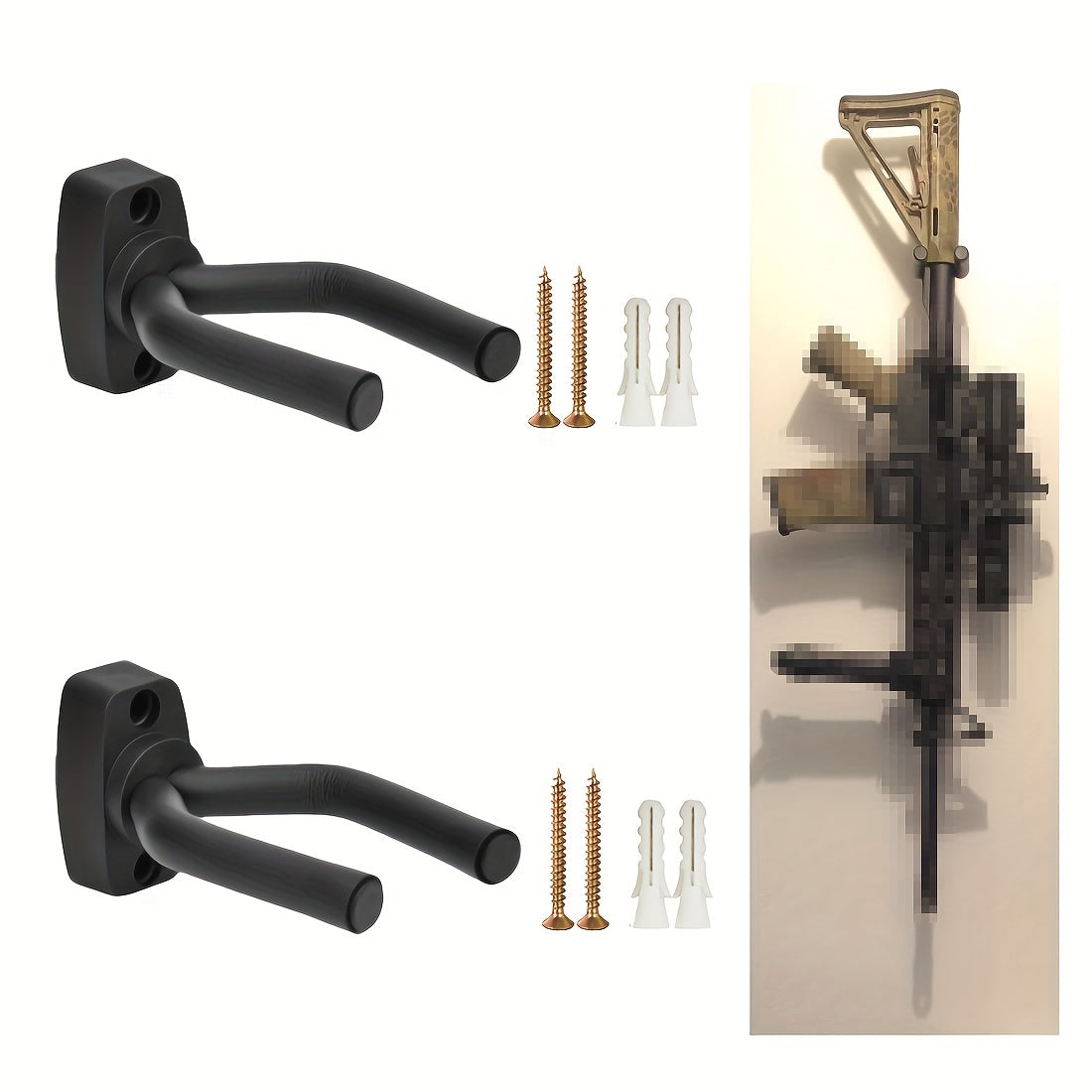 Tactical Vertical Rack Wall Mount Storage for Guitar Compound Bow Baseball Bat