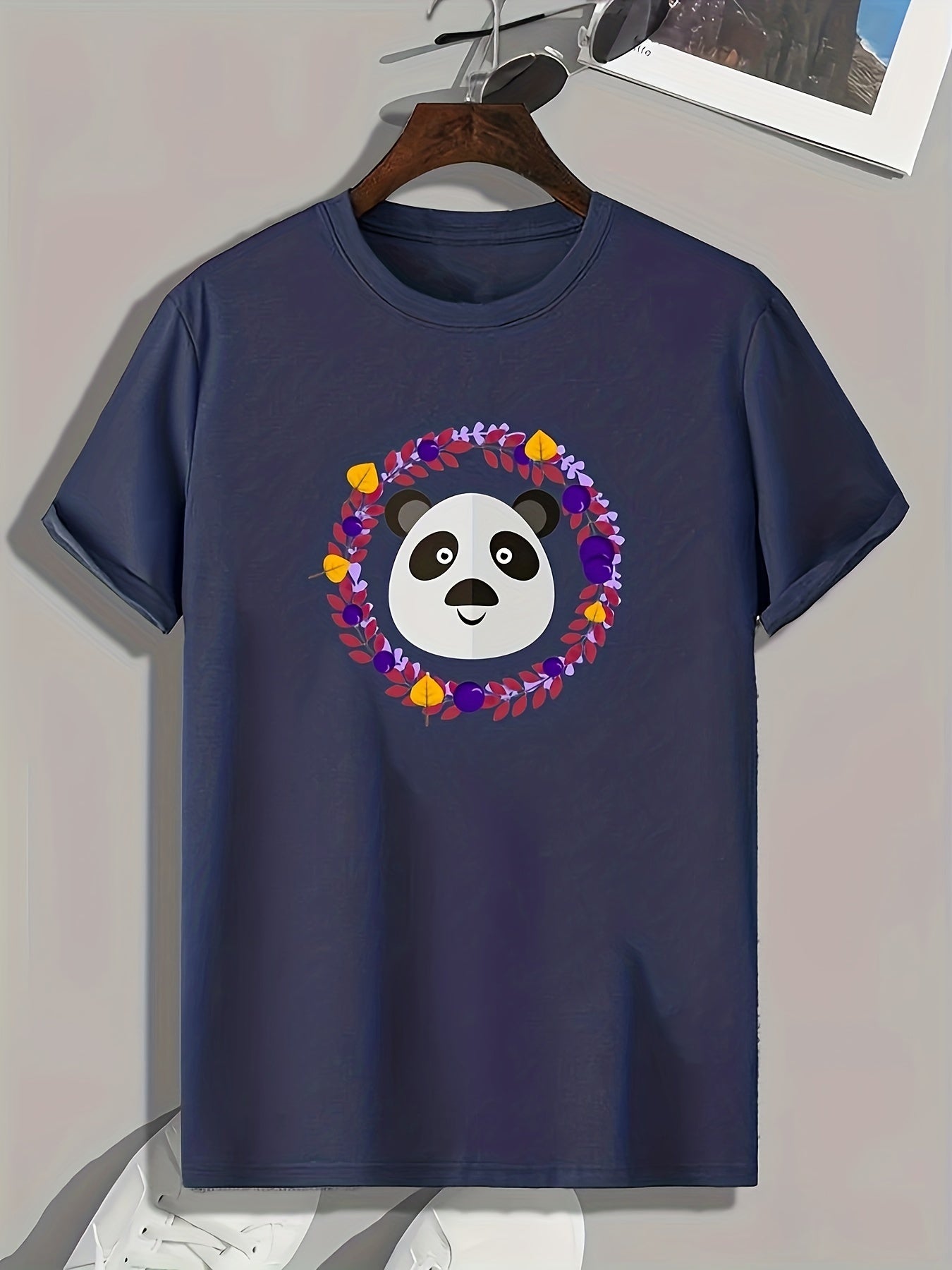 Panda Pattern Print Men's Sports T-shirt Graphic Tee