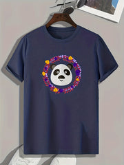 Panda Pattern Print Men's Sports T-shirt Graphic Tee