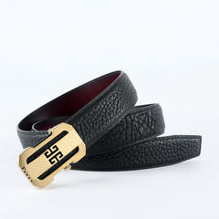 Men's Wild Style Leather Belt Stainless Steel Buckle Cowhide Unique Texture