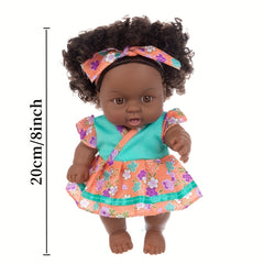 8 Inch Realistic Reborn Baby Doll Lifelike PVC Soft Toy Fashionable Dress Up