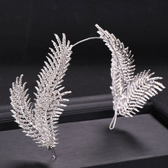 Rhinestone Feather Crown Hairband Bridal Wedding Party Favor