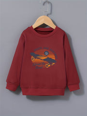 Cartoon Skateboard Letter Print Kid's Sweatshirt Long Sleeve Top