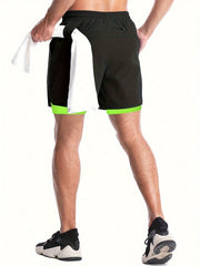 Men's 2 in 1 Double Layer Quick Drying Sports Shorts