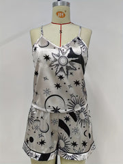 Starry Print Pajama Set Cami Top & Shorts Women Sleepwear