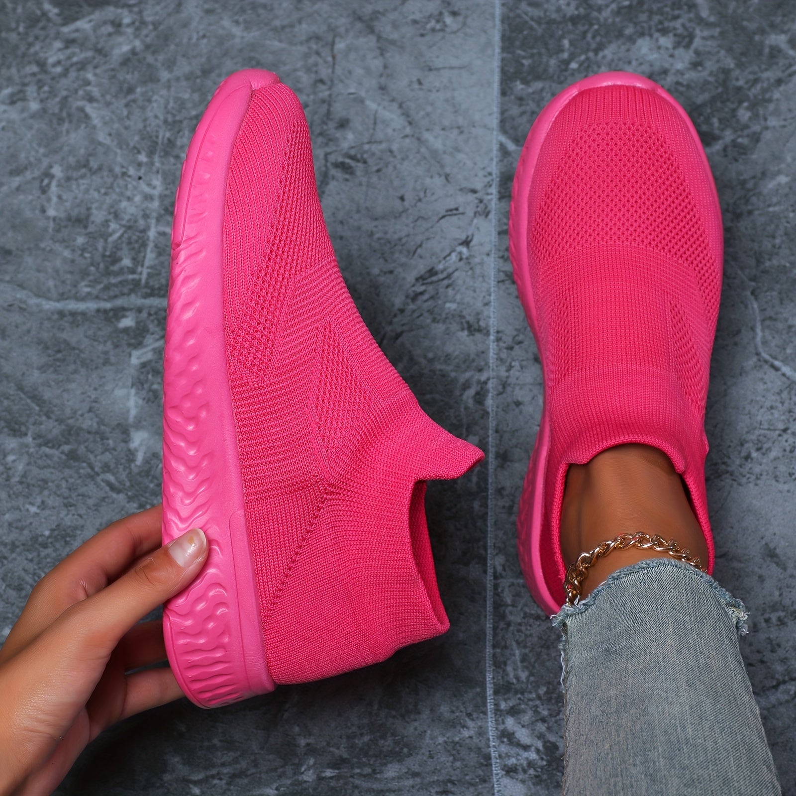 Women's Solid Outdoor Shoes Breathable Running Casual Sports Shoes
