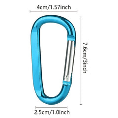 6pcs D Carabiner Snap Hook Small Keyring Camping Hiking Accessories