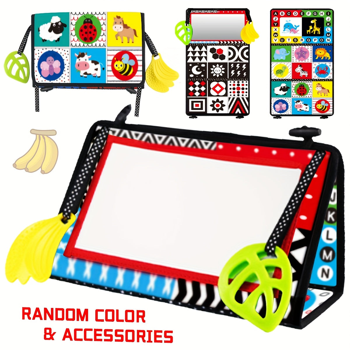 Kids' Recognition Mirror Cloth Book - High Contrast Patterns