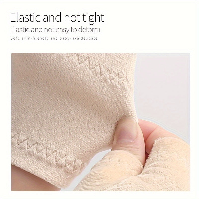 Winter Velvet Warm Half Finger Gloves For Men Women