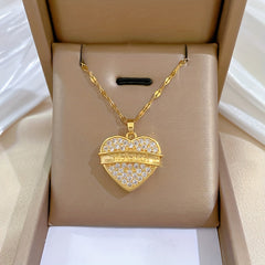 Stainless Steel Heart MAMA Pendant Necklace for Women Girl