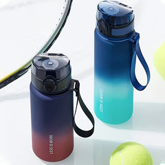 600ml Gradient Plastic Water Cup Leakproof Flip Top Bottle for Outdoor Sports