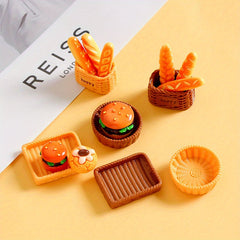 3D Mini Bread Basket Resin Tray for DIY Crafts Games Ornaments