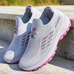 Women's Breathable Knit Chunky Slip On Sneakers