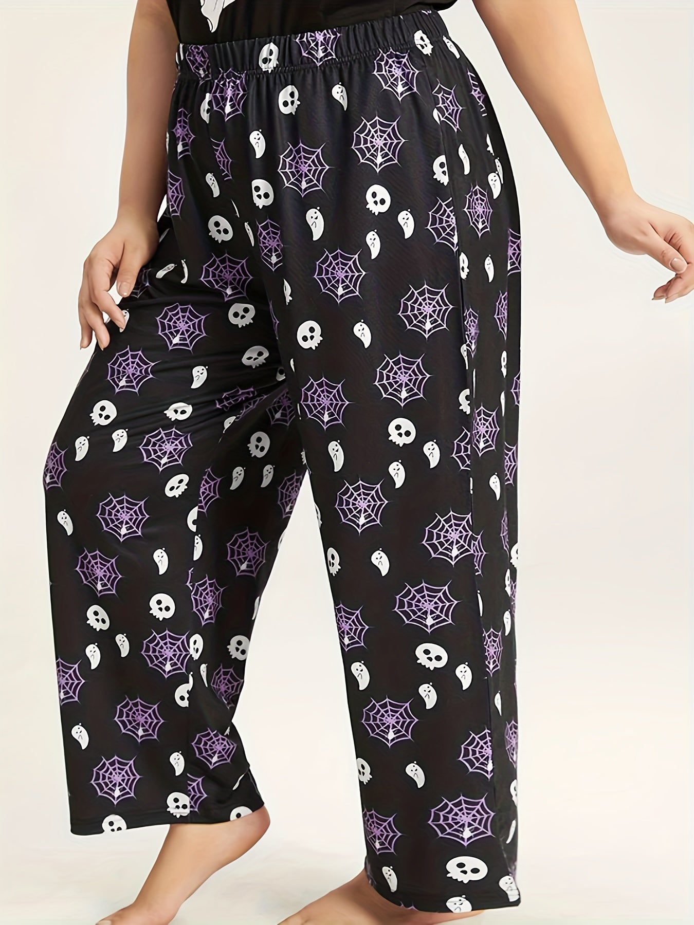 Ghost & Spiderweb Pajama Set - Tee & Pants Loungewear