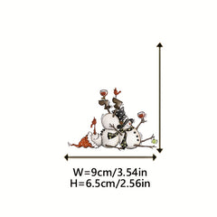 Winter Snowman Heat Transfer Vinyl Iron On For T-Shirts Christmas