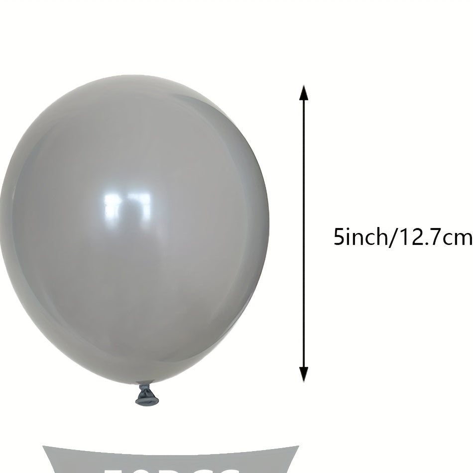 60pcs Gray Party Latex Balloons 5inch Kit for Gray Theme Events
