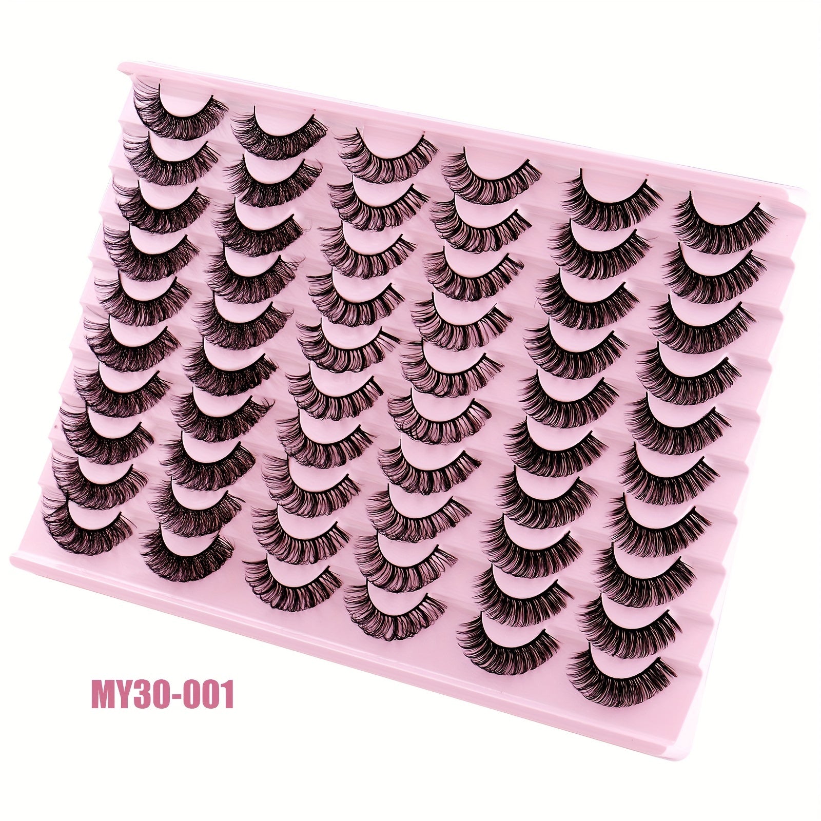 30 Pairs Daily Curling Thick Natural Fiber False Eyelashes