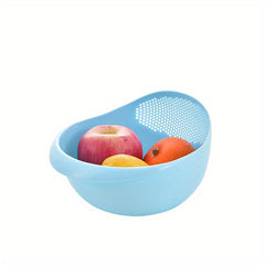 Rice Washing Drain Basket & Filter Set - Plastic Colander & Basin Kit